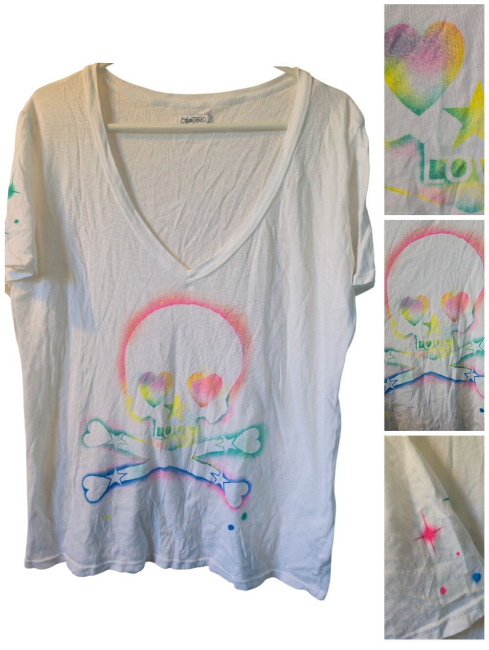 Lauren Moshi Heart Love Skull tee